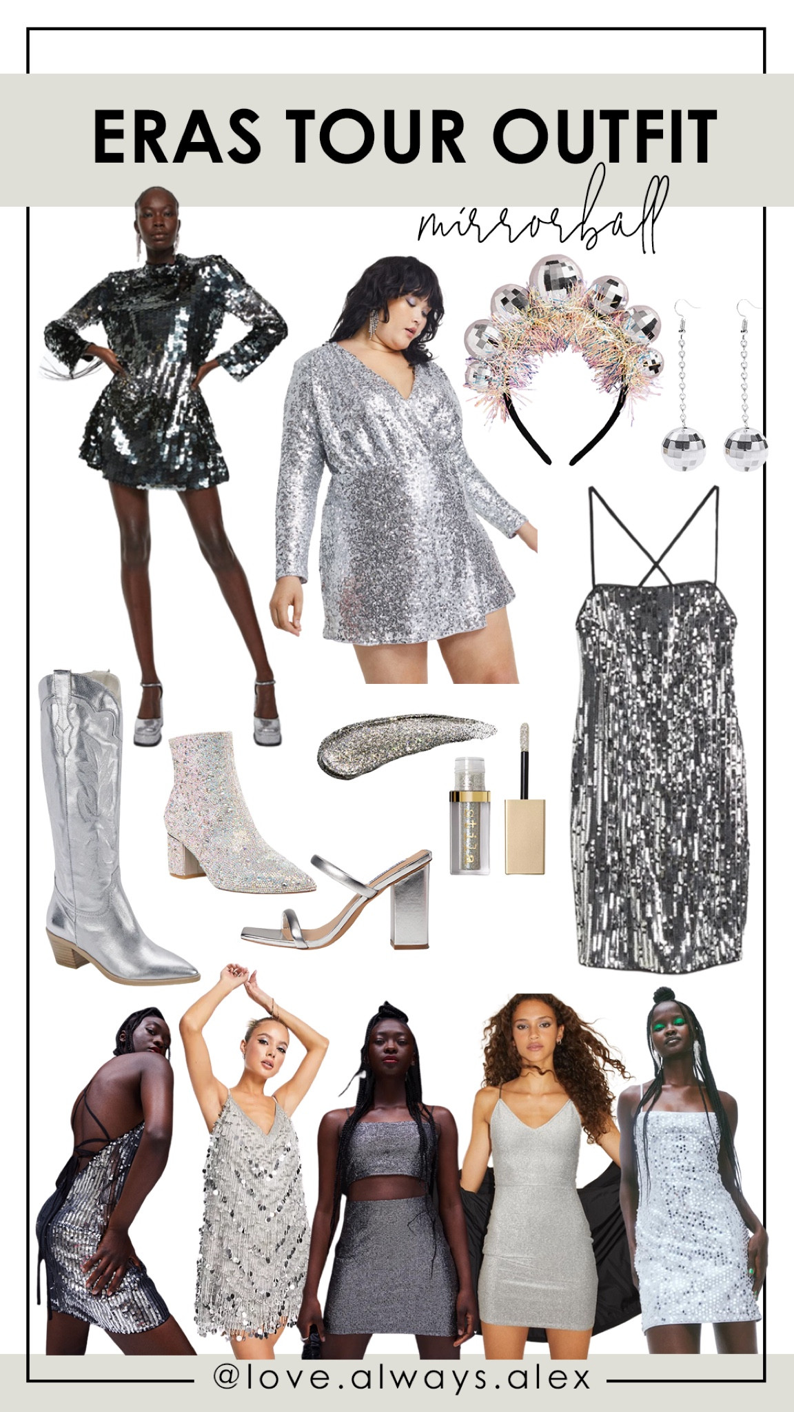 Taylor Swift Eras Tour Outfit Inspo - Mirrorball 🪩

#LTKFestival #LTKshoecrush