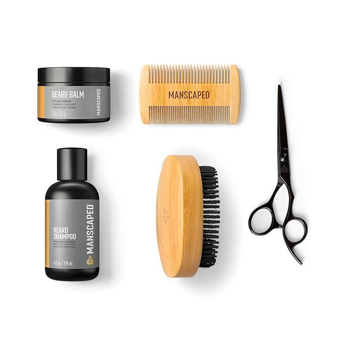 MANSCAPED® Beard Care Kit Includes UltraPremium Moisturizing Beard Shampoo & Balm, Soft Brush, C... | Amazon (US)
