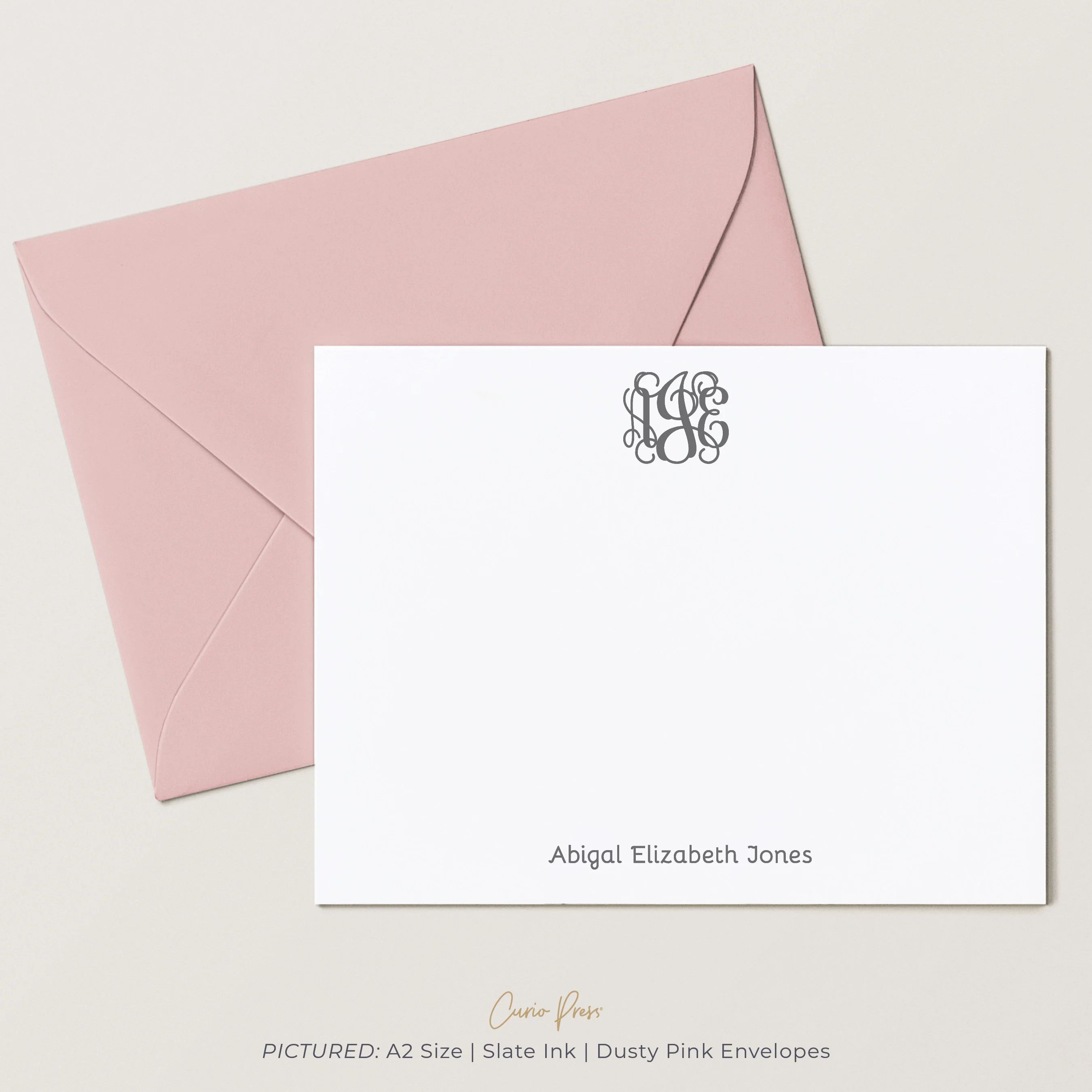 Vine Monogram: Flat Card Set | Curio Press