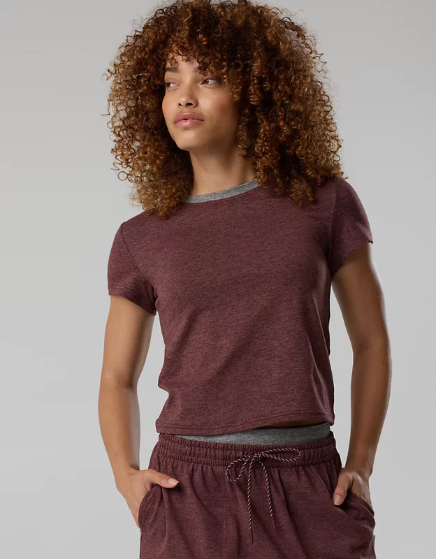 OFFLINE By Aerie Weekend Away Short Sleeve Ringer T-Shirt | Aerie