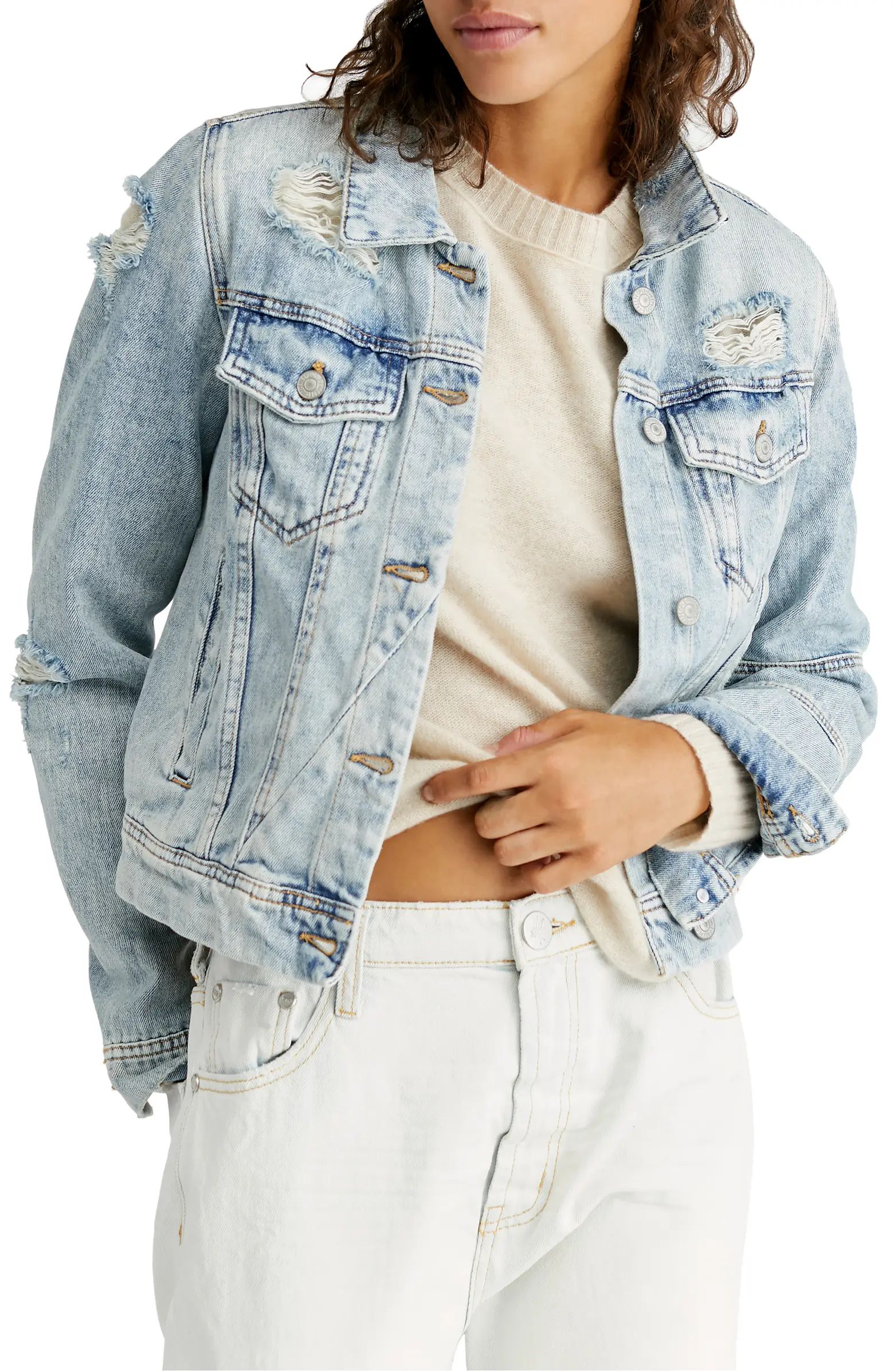 Rumors Ripped Denim Jacket | Nordstrom