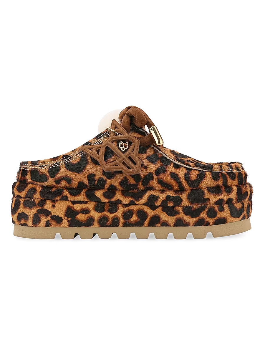 Women's Blizzard Suede Shearling Slip-On Shoes - Leopard - Size 7 | Saks Fifth Avenue