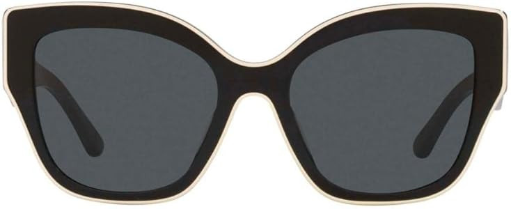 Tory Burch Sunglasses TY 7184 U 192987 Black With Ivory Piping | Amazon (US)