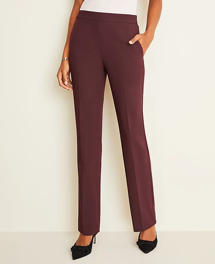 > The Side-Zip Straight Pant in Bi-Stretch | Ann Taylor (US)