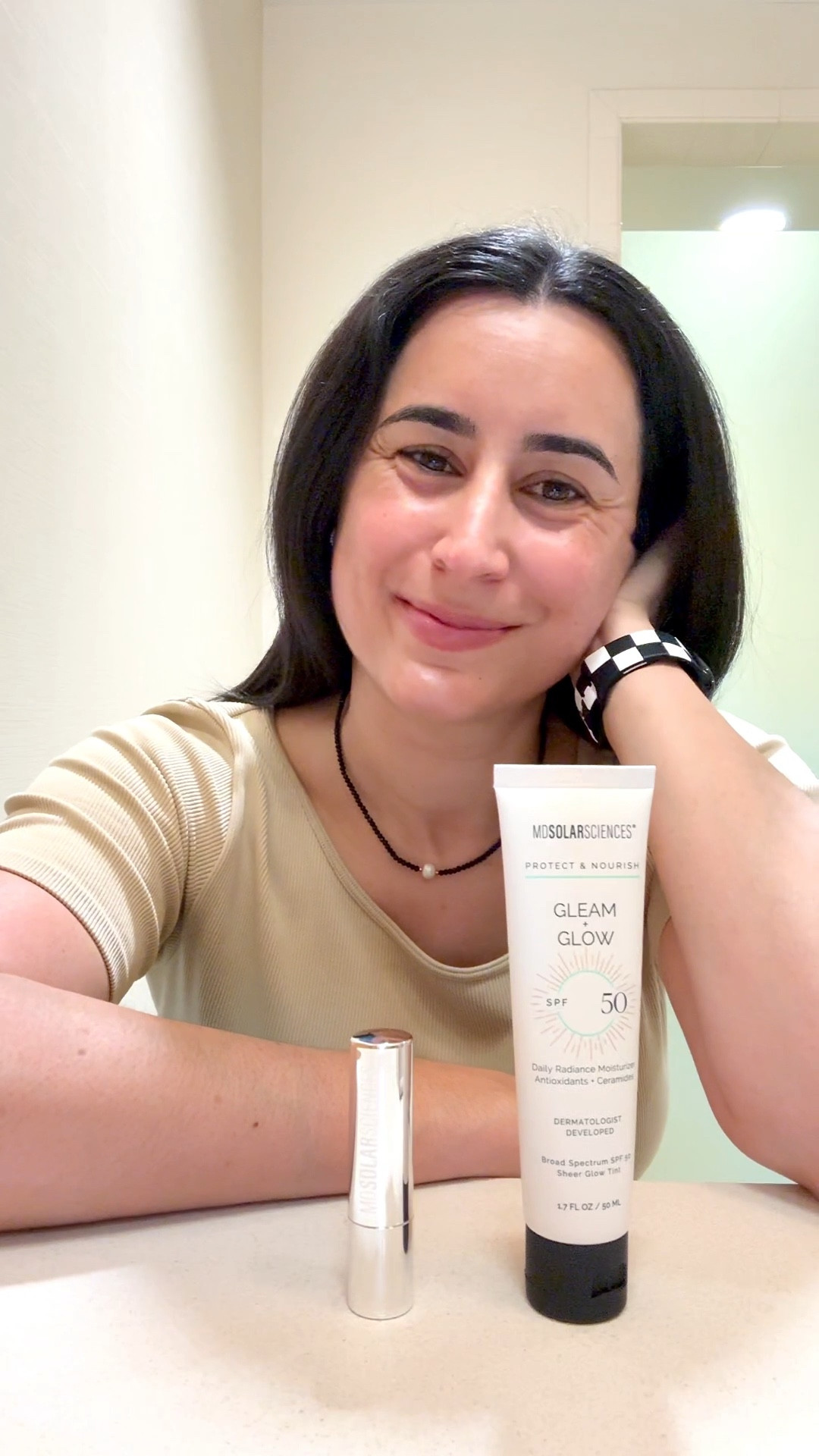 My post gym routine has to be efficient since I use the gym during my lunch break but MDSolarSciences has me covered. I use their Gleam + Glow tinted sunscreen & tinted lip balm. 

 The sunscreen features light coverage with a sheer glow tint finish & 50 SPF. It goes on smooth and blends easily with my skin. It’s a great base for makeup too (I always start my makeup routine with a tinted sunscreen… protect that skin)! 

The tinted lip balm offers sheer, but buildable color, is very hydrating, comes in 7 shades (I choose Blush), & has 30 SPF! 

This dynamic duo is the perfect addition to my post gym routine ✨ 

Save for your next skincare/makeup upgrade, find more like this in my Bestsellers & Wellness Edit collections, and follow for more 🤍

gym routine • post gym routine • post gym reset • post gym makeup • post gym skincare • skincare routine • skincare reeet • tinted sunscreen • tinted lip balm 

#LTKselfcare #LTKBeauty #LTKActive