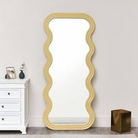 Full Length Wavy Mustard Mirror - Yellow - One Size | NastyGal UK