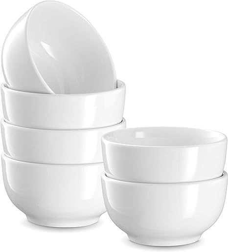 Prep Bowls, by Kook, Ceramic Make, White, Set of 6 | Amazon (US)