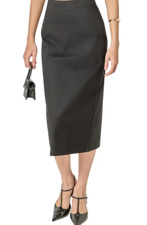 English Factory High Waist Column Midi Skirt in Black at Nordstrom, Size Small | Nordstrom