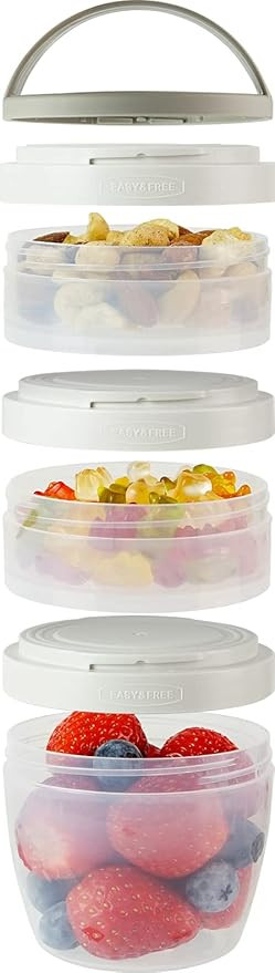 carrotez Small Stackable Snack Containers, Small & Portable Food Storage Containers, 3 Interlocki... | Amazon (US)