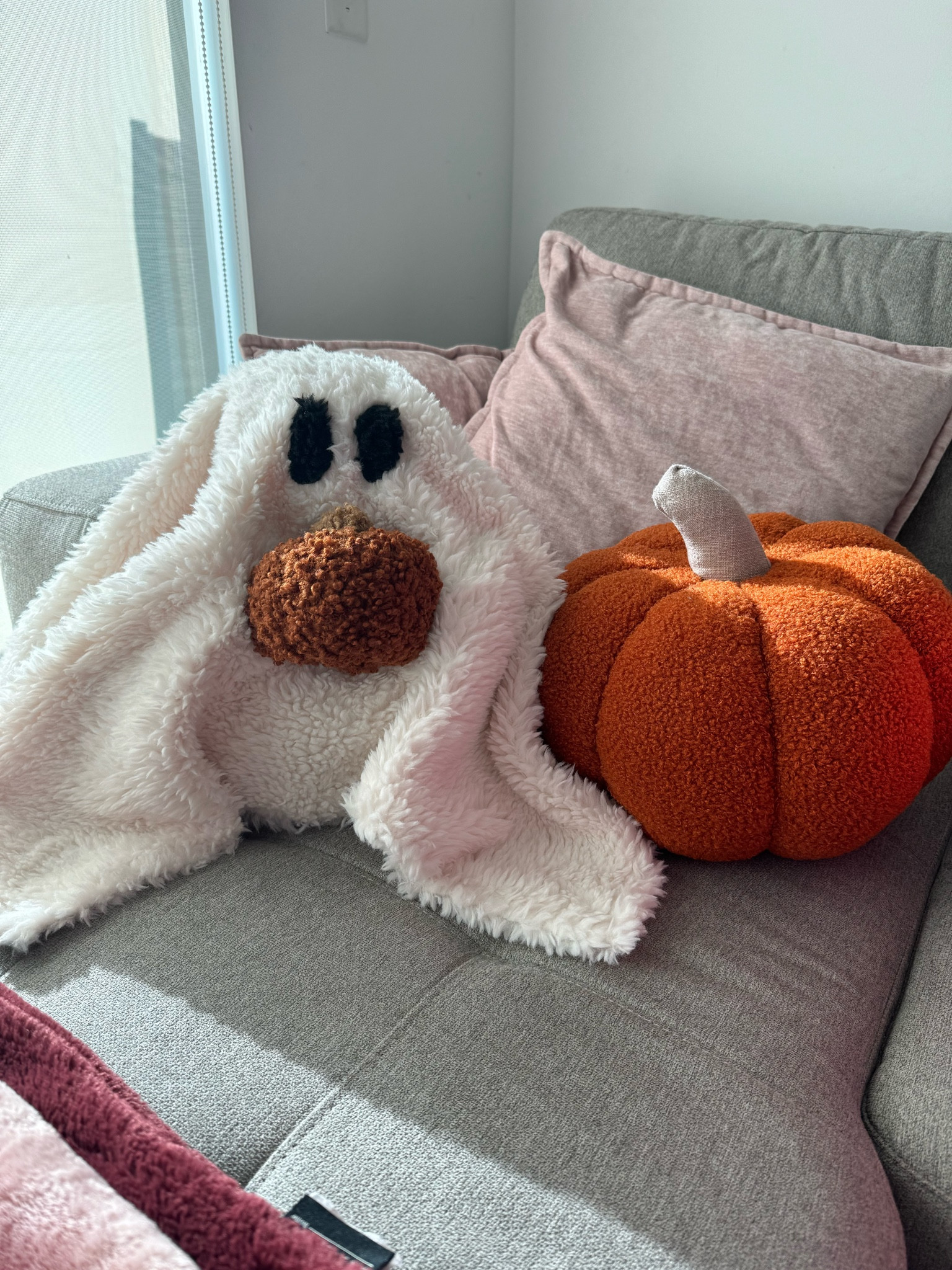 Pottery barn ghost pillow & costco pumpkin pillow 👻🎃

#LTKHome #LTKFindsUnder100