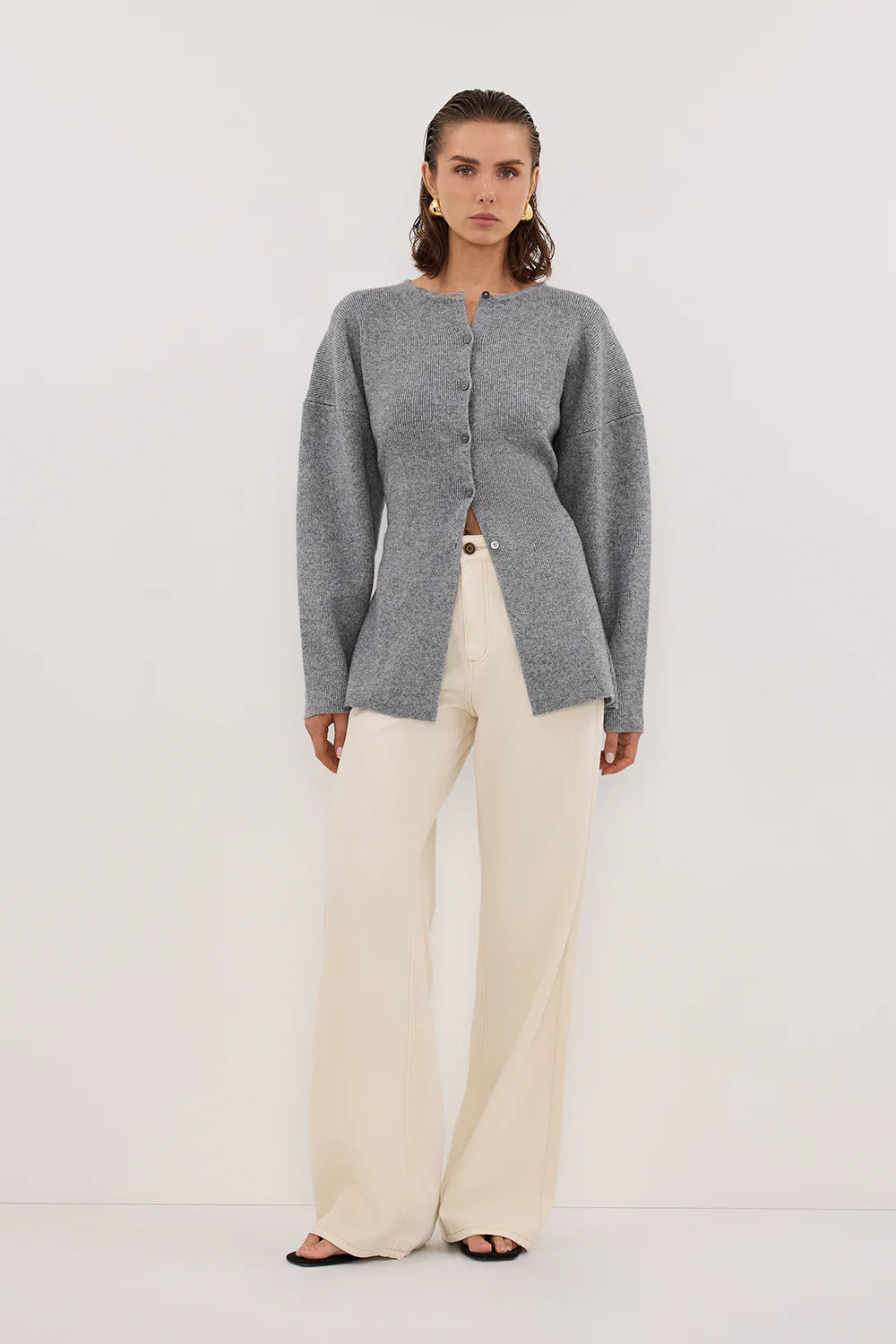 MARTHA GREY MARLE CINCHED CARDIGAN | DISSH
