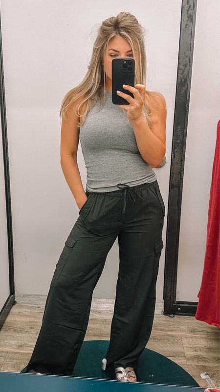 Casual outfits 
Cargo pants 
Old navy 
Jennifer Aniston inspired 
Spring outfit 
Airport 
Travel outfit 
Athleisure 

#LTKunder50 #LTKtravel #LTKfit