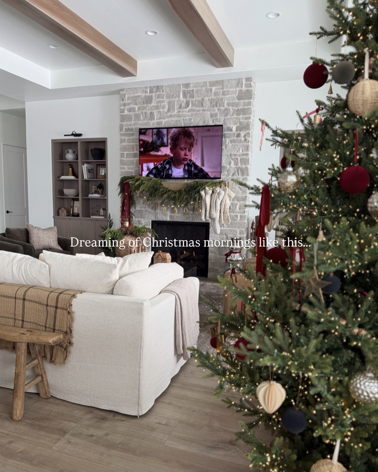 🌲 When your favorite Christmas movie comes on, latte in hand and the fireplace on 🥰

#christmasaesthetic #livingroom #christmasmood #christmasmantel 

#LTKHoliday #LTKHome #LTKFindsUnder100
