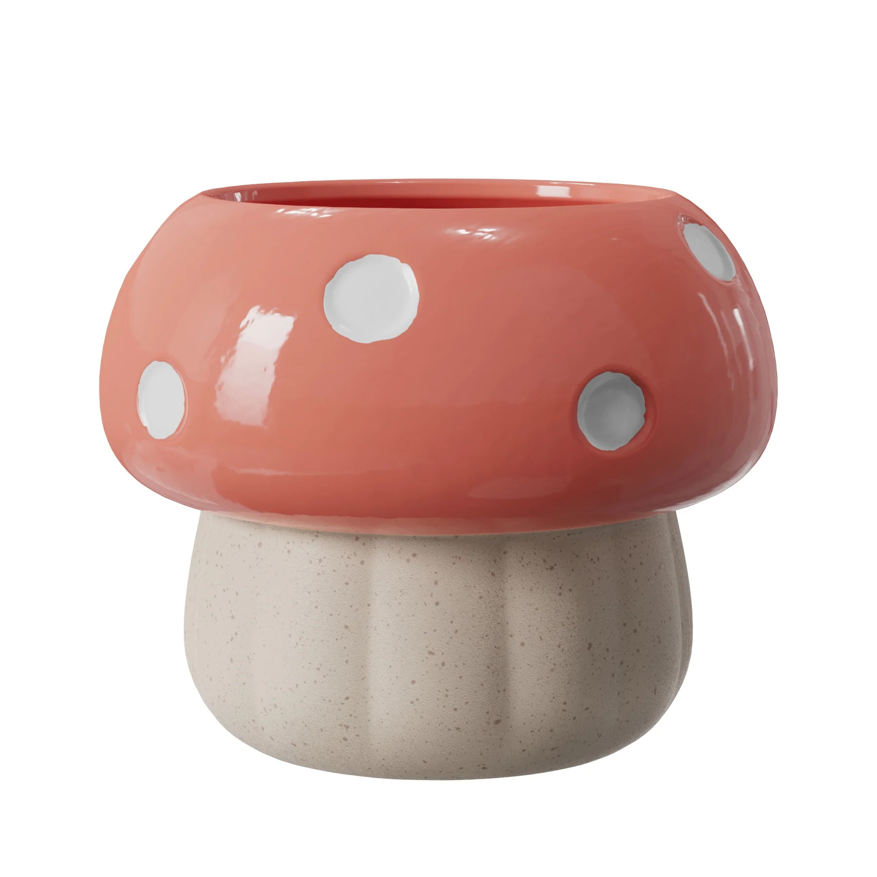 Mainstays 6.1" x 6.1" x 4.8" Ceramic Coral Peony Mushroom Planter | Walmart (US)