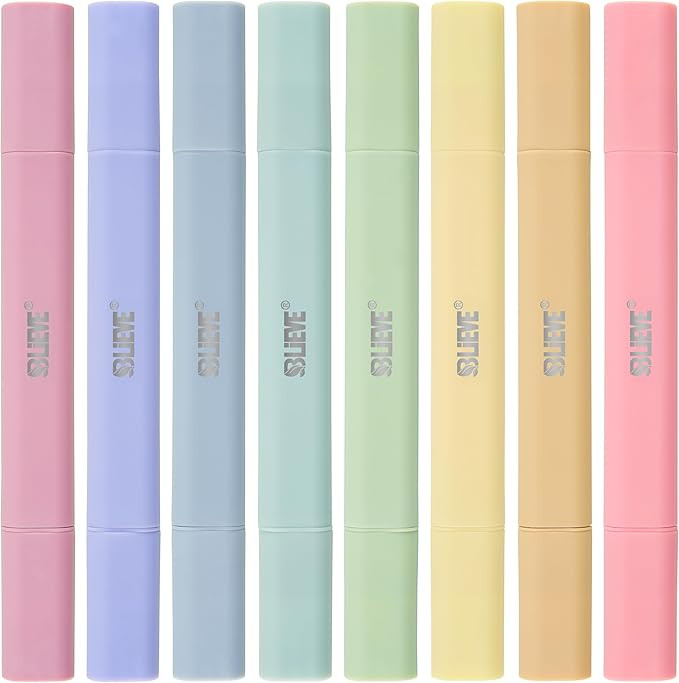 BLIEVE- Aesthetic Bible Highlighters No Bleed Through Assorted Colors, Cute Highlighter Dual Tip ... | Amazon (US)