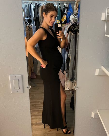 Bump-Friendly Black-Tie Dress from Amazon!! 

This dress is perfect for wedding season with or without a bump! I stuck with my true size small and it still works at 26 weeks pregnant!  Great for wedding guests or even bridesmaids 🤩 

#weddingstyle #blacktie #maidofhonordress #bridalparty #amazon #amazonwedding #amazonstyle #maternitydress #maternitystyle #pregnancystyle #bumpfriendly #amazonmaternity

#LTKbump #LTKunder100 #LTKwedding