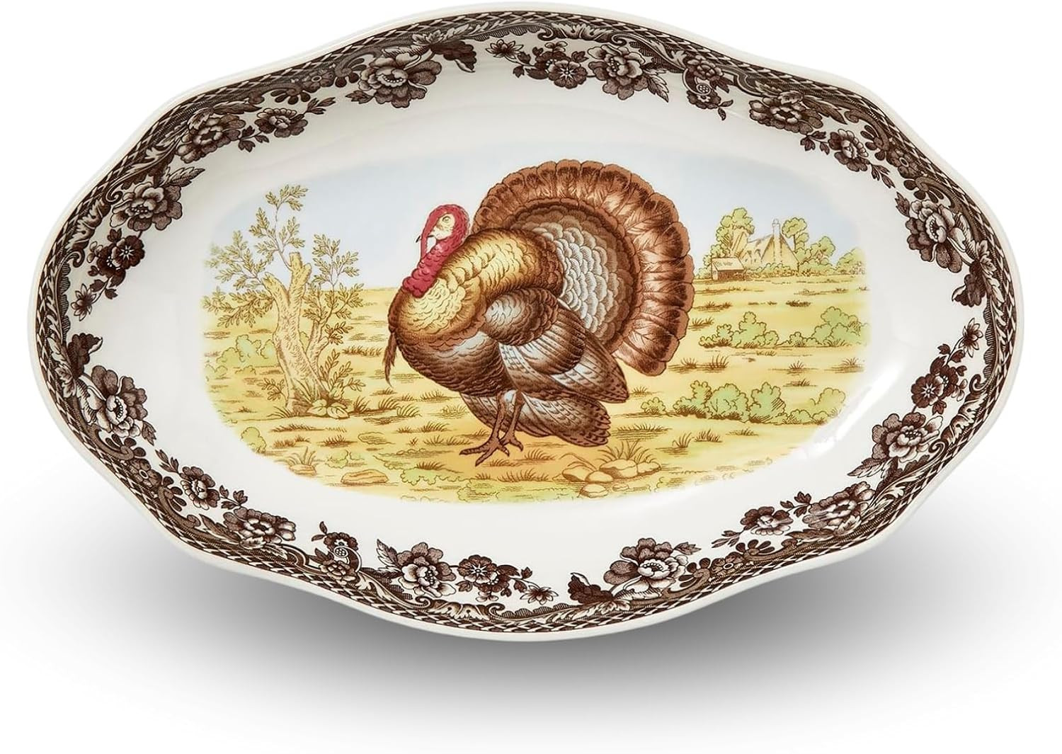 Spode Woodland Turkey Pickle Dish – 8.5 Inch Porcelain Serving Dish for Pickles, Olives & Appetizers – Microwave, Oven, Freezer & Dishwasher Safe, Rustic Thanksgiving Serveware | Amazon (US)
