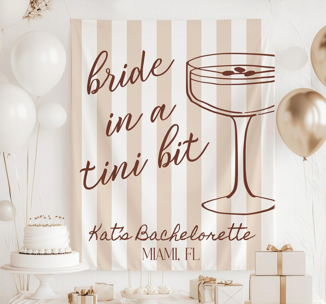 Bride in a Tini Bit Banner, Espresso Martini Bridal Shower Sign, Dirty Martini Bachelorette Decor... | Etsy (US)