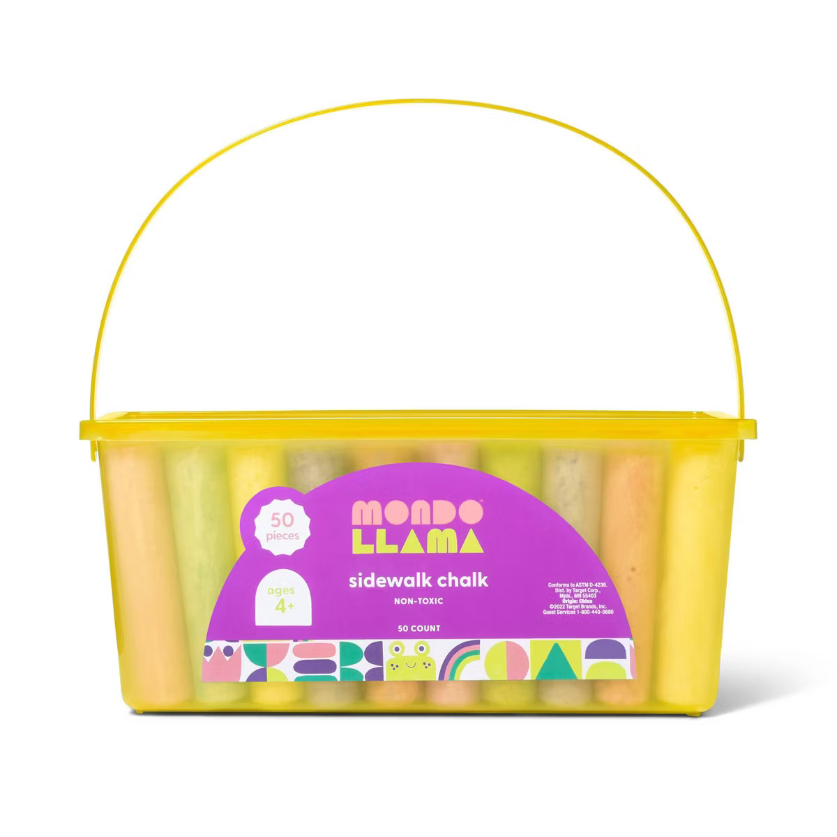 50ct Sidewalk Chalk Set with Yellow Box - Mondo Llama™ | Target