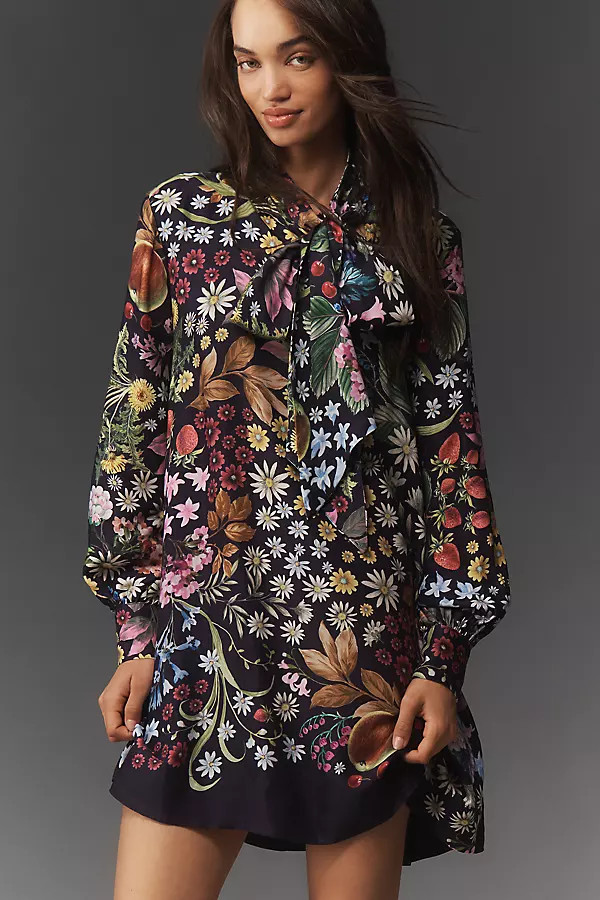 Caroline Tie-Neck Mini Dress by Maeve | Anthropologie (US)