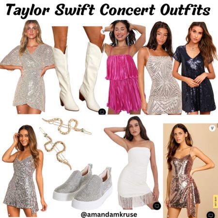 Eras tour outfit. Country concert. Concert outfit. Sequin dress. Cowgirl boots. Rhinestone sneakers . 

#LTKunder100 #LTKFind #LTKshoecrush