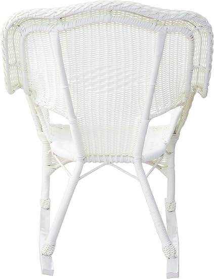 International Caravan 3182-1CH-WT-IC Furniture Piece Camelback Resin Wicker Rocker, White | Amazon (US)
