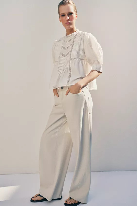 VESTE EN MAILLE À MANCHES BOUFFANTES | Zara FR