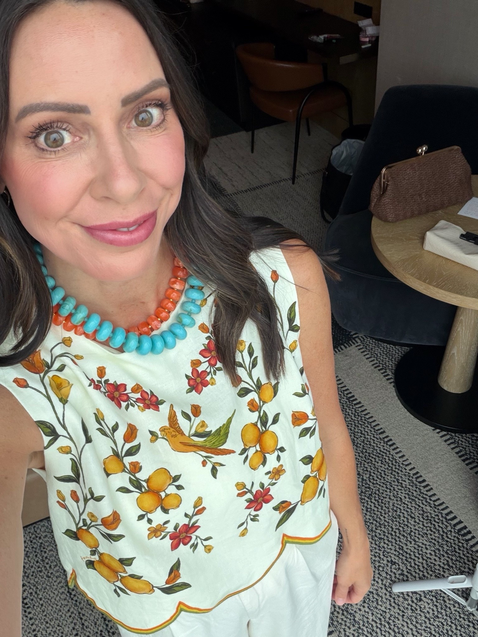 Cocktail hour- farm Rio top, beaded necklace from Amazon, linen outfit,
Summer

#LTKTravel #LTKgrwm #LTKootd