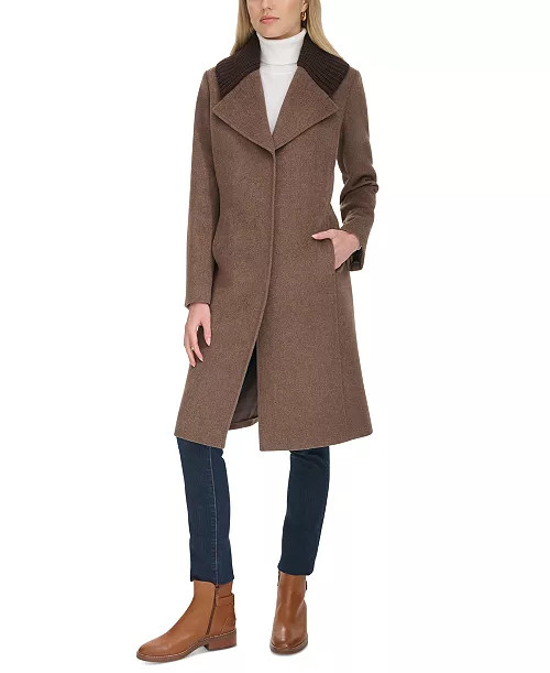 Cole Haan Women's Shawl Collar Wool-Blend Coat - Macy's | Macy's