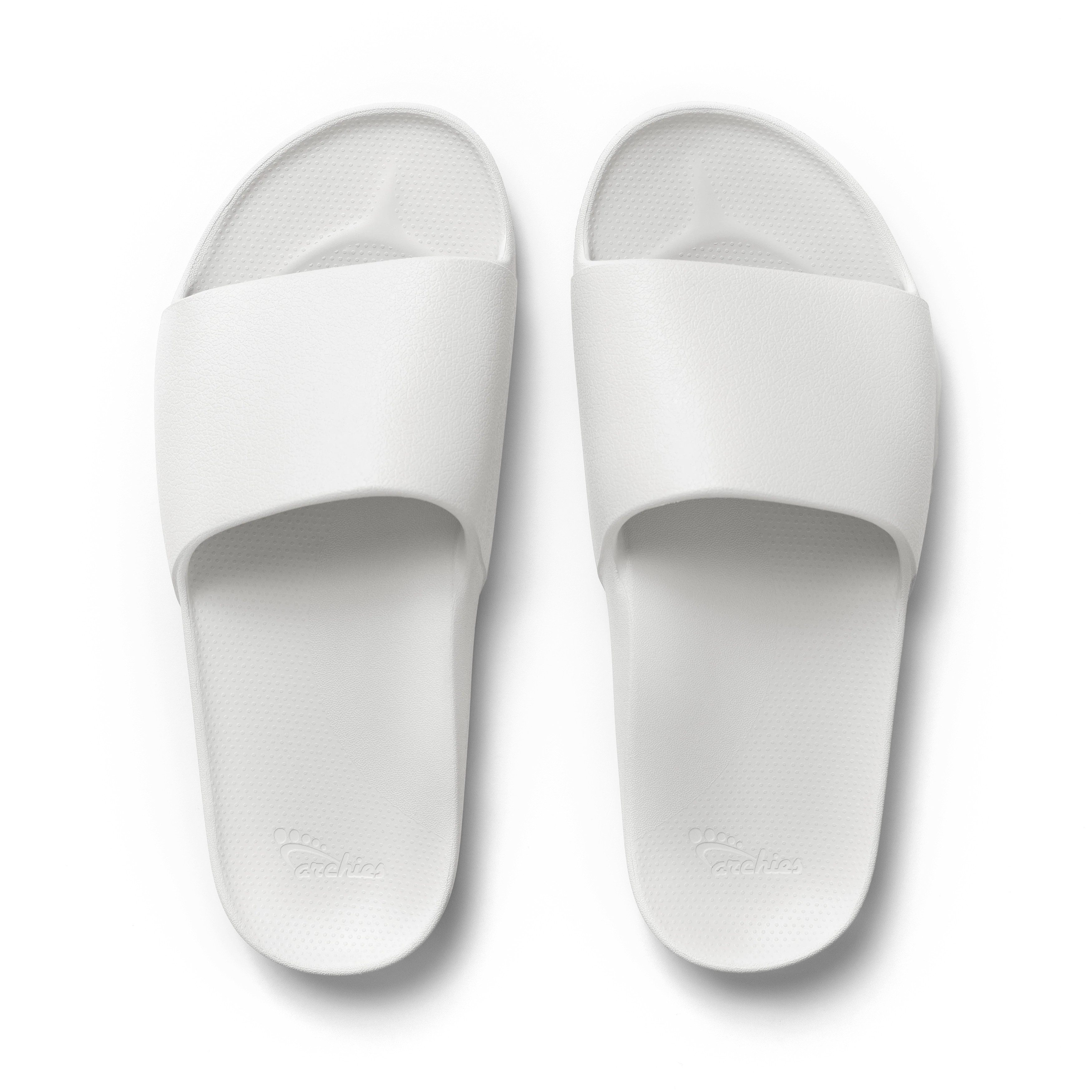 Arch Support Slides - Classic - White | Archies Footwear US