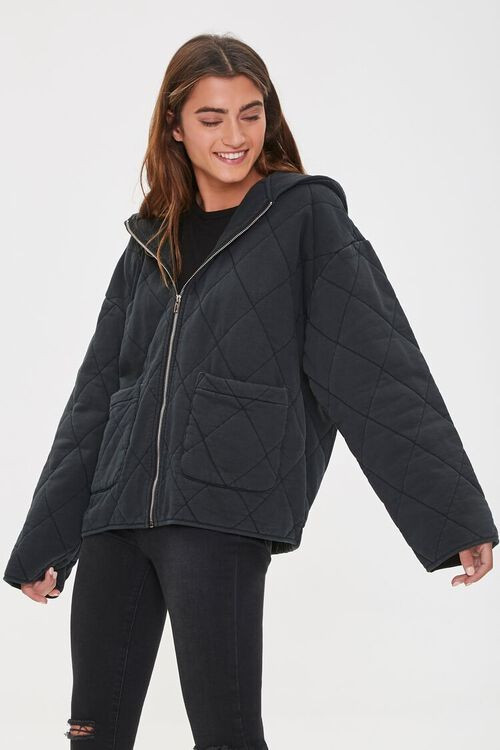 Quilted Zip-Up Hoodie | Forever 21 (US)