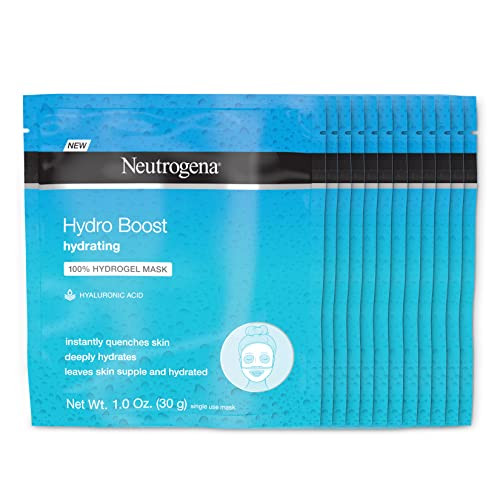 Neutrogena Hydro Boost Moisturizing & Hydrating 100% Hydrogel Sheet Face Mask for Dry Skin with Hyaluronic Acid, Gentle & Non-Comedogenic, 1 Ounce (Pack of 12) | Amazon (US)