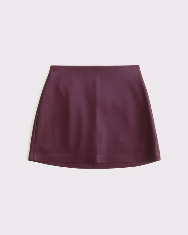 Women's The A&F Scarlett Curve Love Vegan Leather Mini Skort | Women's Bottoms | Abercrombie.com | Abercrombie & Fitch (US)