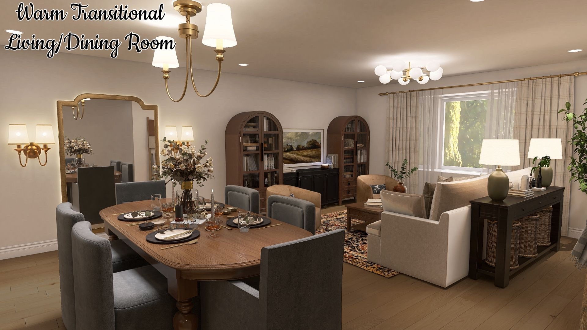 Designed by Olivia
Warm Transitional Living/Dining Room 

#LTKHome #LTKSeasonal #LTKmomlife