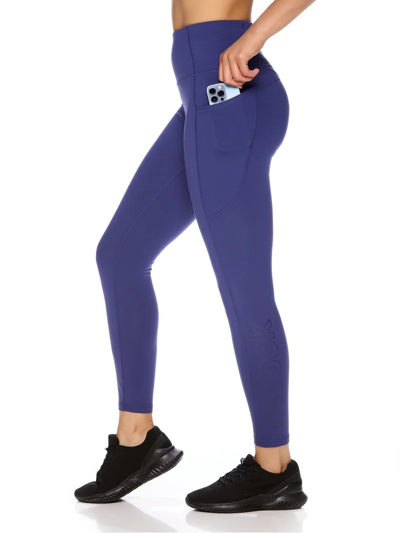 Reebok Women's Solid Print High Rise 7/8 Legging with 25" Inseam and Side Pockets | Walmart (US)
