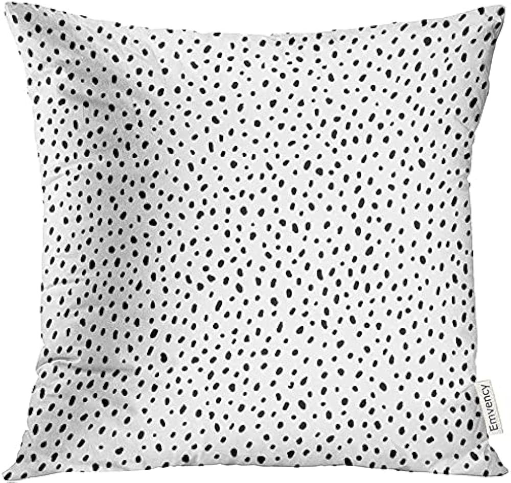 VANMI Throw Pillow Cover Spot Polka Dot Simple Structure Abstract with Many Scattered Pieces Blac... | Amazon (US)