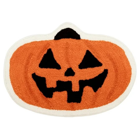 Way to Celebrate! Orange Pumpkin Shaped Bath Rug, 17" x 24" | Walmart (US)