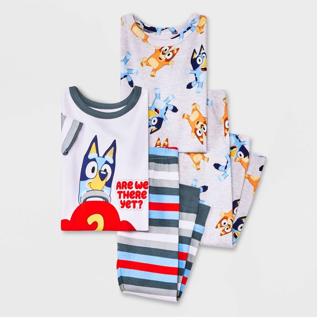 Toddler Boys' 4pc Bluey 'Are We There Yet' Snug Fit Pajama Set - Gray | Target