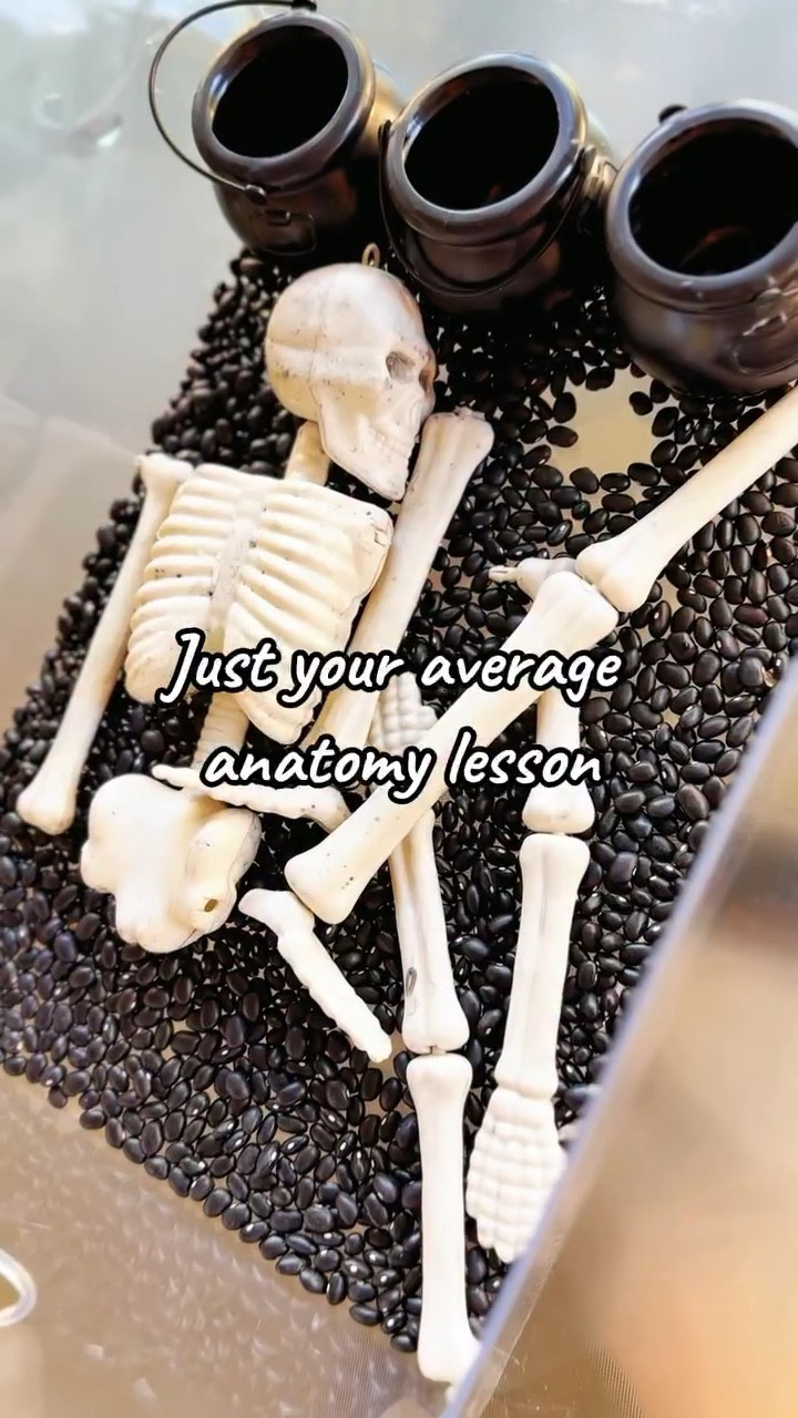 This skeleton came apart bone by bone… and back together again.

Clicking arms into sockets, lining up legs just right — the kind of puzzle that makes kids pause, notice, and think.

A spooky little way to explore fine motor skills, problem-solving, and even a first peek at anatomy.

#spookyplay #halloweenplay #preschoolmagic #playmatters #preschoolplay #earlylearning #playbasedlearning #anatomyforkids

#LTKHalloween #LTKKids #LTKFamily