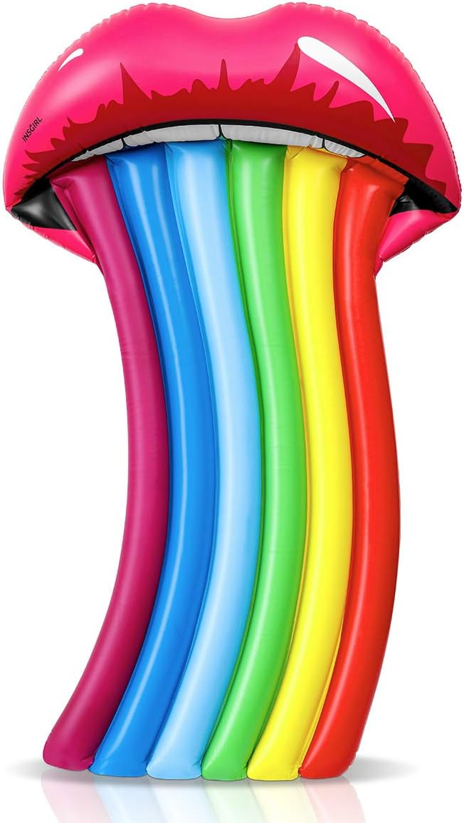 Pool Float Inflatable Swim Pool Raft Rainbow Mouth Water Raft Float Toys Large Blow Up Summer Bea... | Amazon (US)