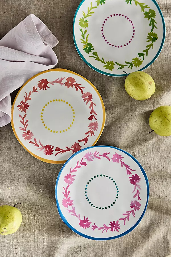 Summer Garden Melamine Side Plates, Set of 3 | Anthropologie (US)