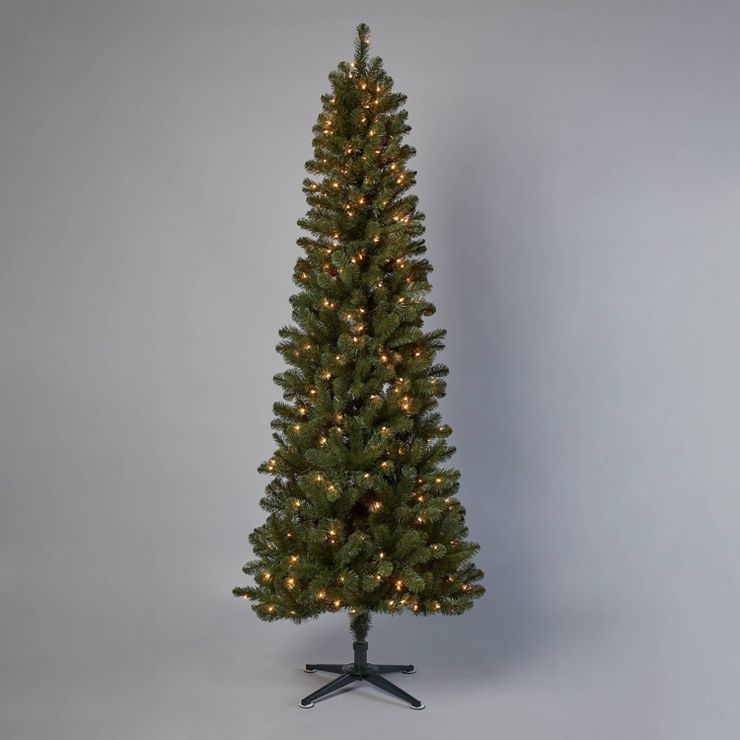 7.5&#39; Pre-Lit Slim Alberta Spruce Artificial Christmas Tree Clear Lights - Wondershop&#8482; | Target
