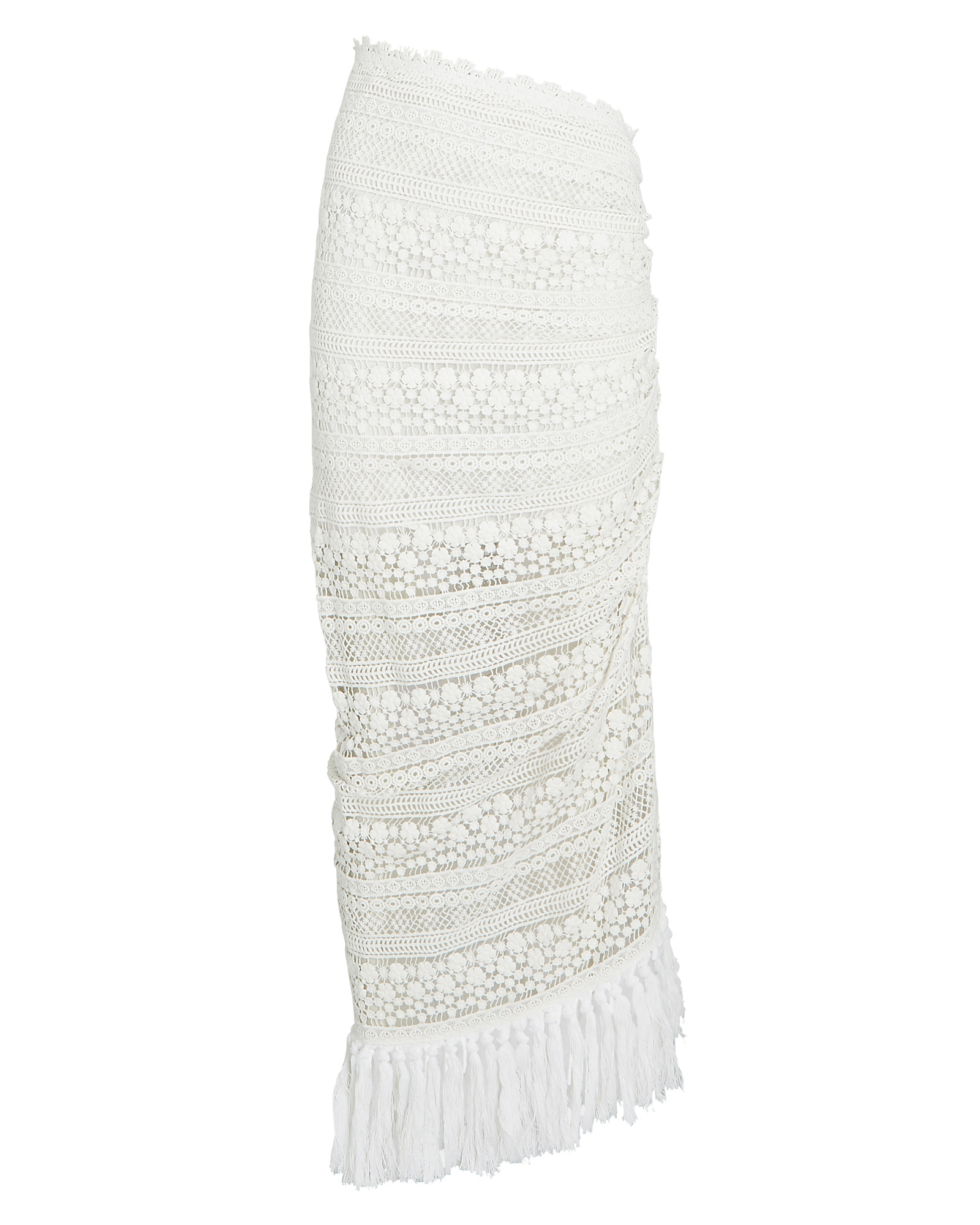 JUST BEE QUEEN Bali Crocheted Lace Maxi Skirt, White M | INTERMIX