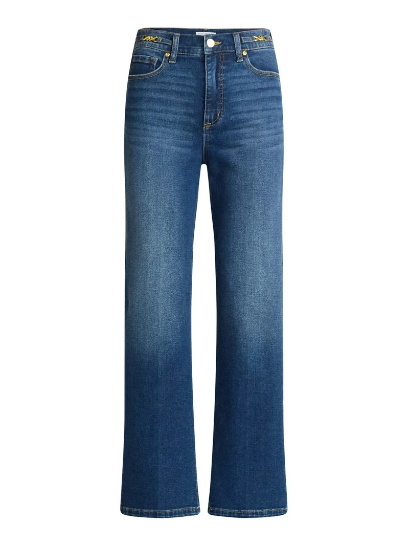 Sofia by Sofia Vergara Women's Lana Relaxed Straight Super High Rise Jeans, 27" Inseam, Sizes 2-1... | Walmart (US)