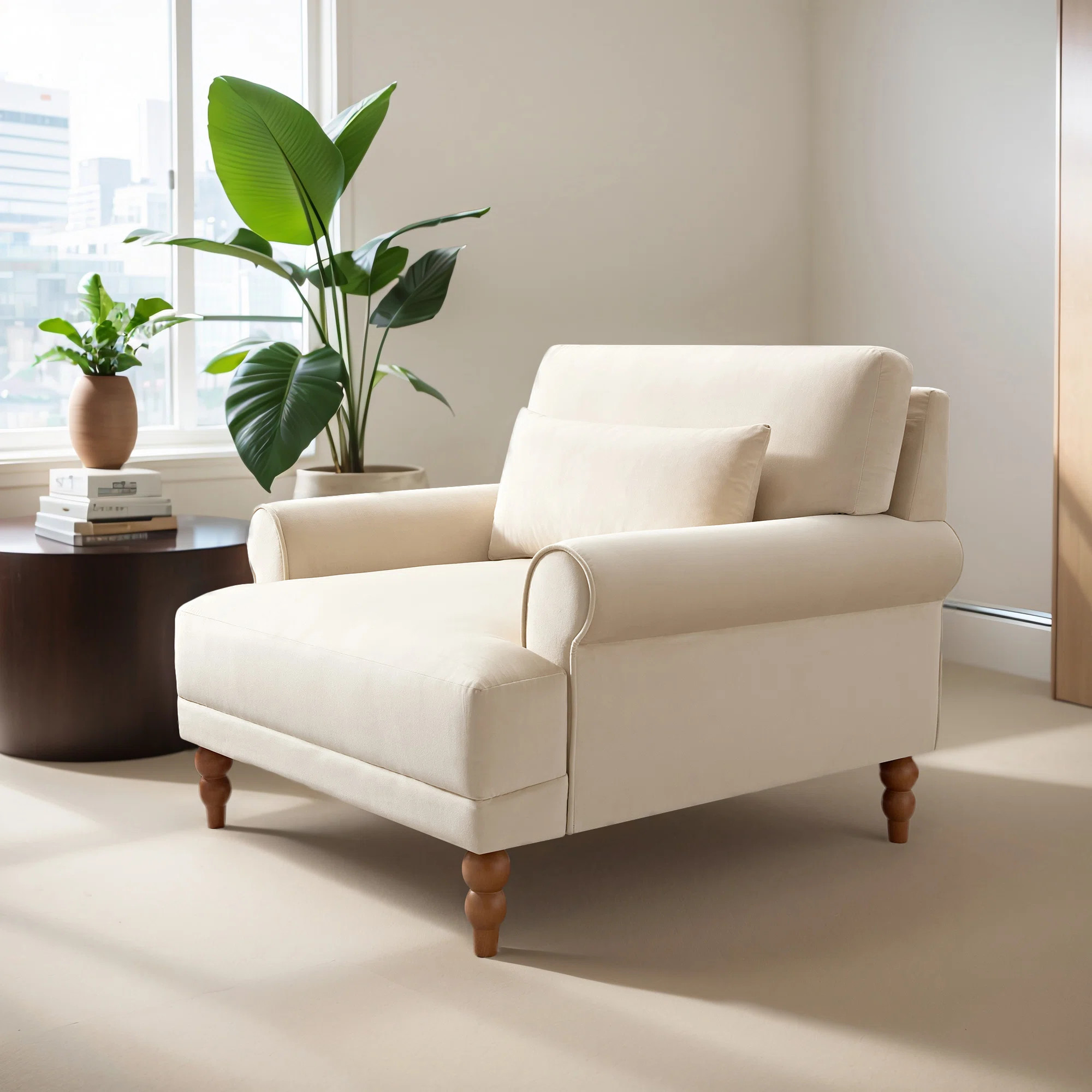 Rolled Recessed Arm Accent Armchair | Wayfair North America