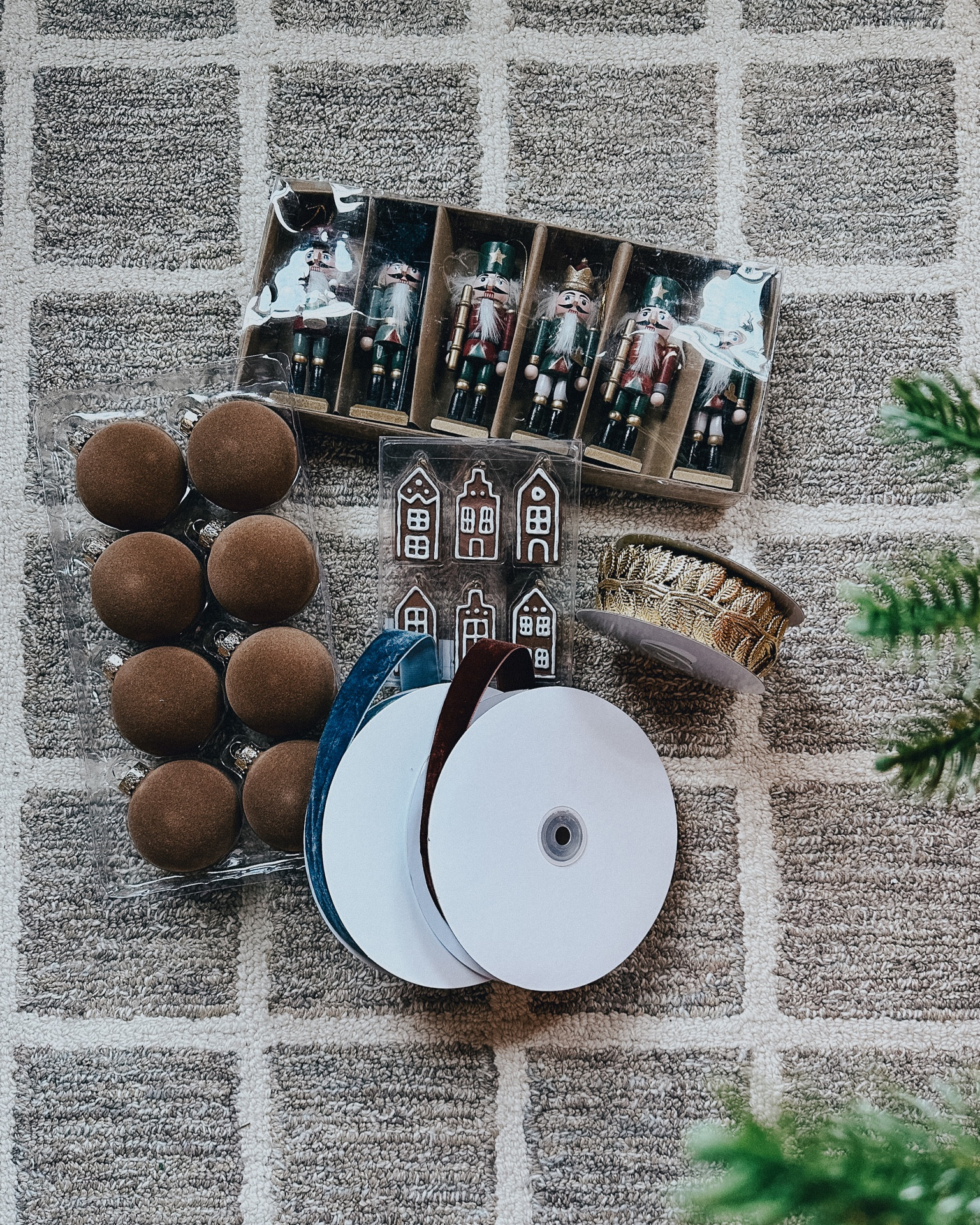 Velvet ribbon, gingerbread ornaments, nutcracker ornaments, gold leaf garland 

#LTKHoliday #LTKfindsunder50 #LTKhome