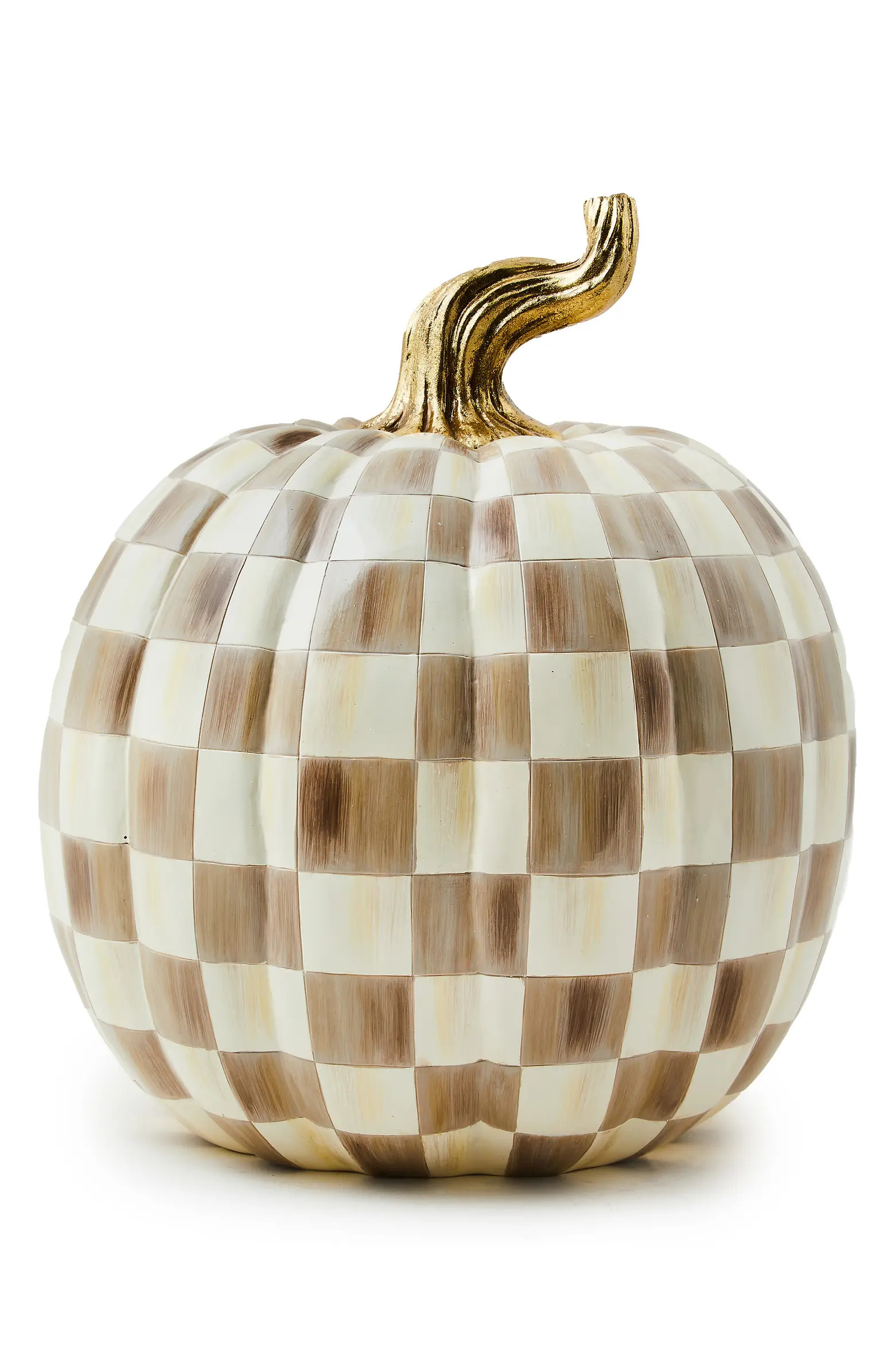 MACKENZIE CHILDS Mocha Check Large Pumpkin | Nordstrom | Nordstrom