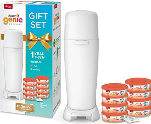 Playtex Diaper Genie Baby Registry Set, Includes 1 Diaper Genie Complete Diaper Pail, 8 Diaper Ge... | Amazon (US)