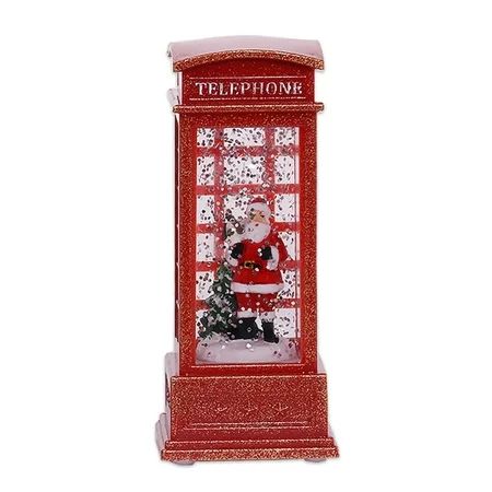 Christmas Snow Globe Lantern Phone Booth Swirling Water Glittering Battery Operated Festicval Orname | Walmart (US)