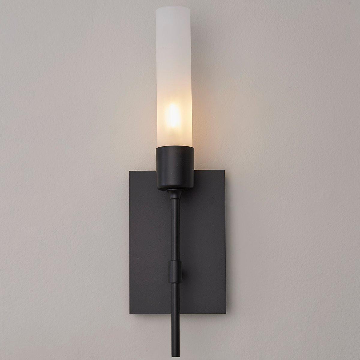 Transitional Torch Sconce - Frosted Glass | Shades of Light